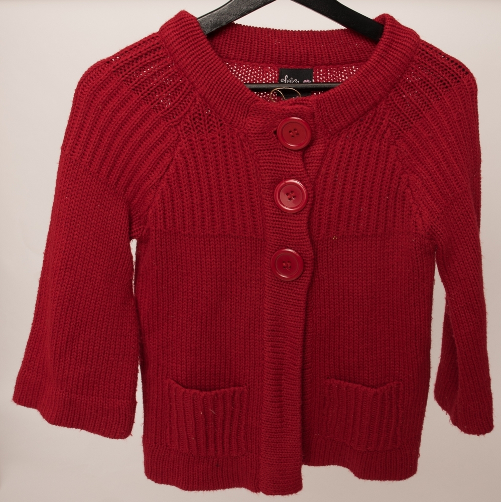 Red cardigan button up. Size small